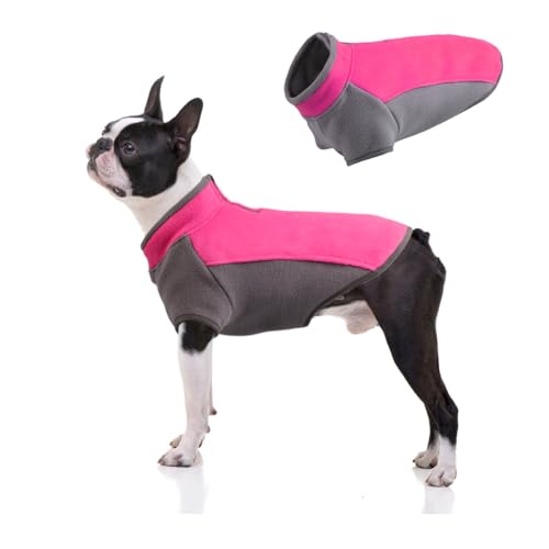Warme Hundejacke Hundewinterweste leichtes Rundhals Fleece weiches Sweatshirt Dickes Haustier Mantel mit Polo Shirt Reißverschluss Design für kleine mittlere Hunde Wandern Wandern Reisen, Rosa, XL Warme Hundejacke Hundewinterweste leichtes Rundhals Fleece weiches Sweatshirt Dickes Haustier Mantel mit Polo Shirt Reißverschluss Design für kleine mittlere Hunde Wandern Wandern Reisen, Rosa, XL von TOPSOSO