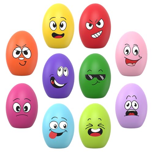 TOPWE Hundespielzeug Ball, [10 Stück] Lustig Weich Quietschend Egg Ball Hund, Interaktives Hundespielzeug Quietschend für Welpen, Kleine von TOPWE