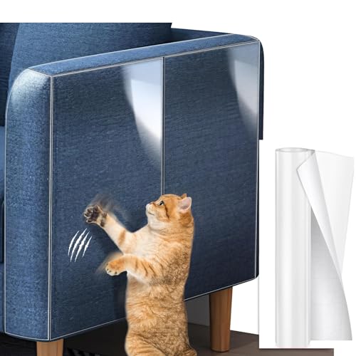 Katzen Kratzschutz Folien(30.5cm*43cm),Kratzschutz Sofa Katze, Extrem starker Halt -Kratzschutz Katze für Sofa, Tür, Wand etc. (1 Tape) von TOPZFL