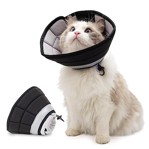 Cat Cone Collar Soft to Stop Lecken, TORJOY Soft Cone for Cat After Opery, Cat Recovery Elizabethan Collar for Small Large Cats, Cat Neck Cone for Kitten Adjustable Pet Recovery Collar for Cats, S von TORJOY