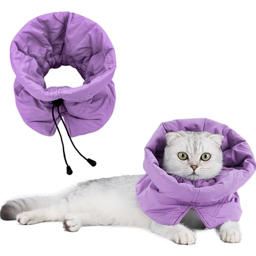 Katzen-Genesungshalsband, weich, verstellbar, Kegel für Katzen und Kätzchen, leicht, wasserdicht, elisabethanisches Halsband für die Nachsorge, verhindert Lecken und Kratzen, Nackenschutz für Katzen-Genesungshalsband, weich, verstellbar, Kegel für Katzen und Kätzchen, leicht, wasserdicht, elisabethanisches Halsband für die Nachsorge, verhindert Lecken und Kratzen, Nackenschutz für von TORJOY