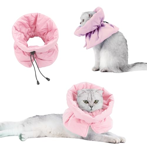 Katzen-Genesungshalsband, weich, verstellbar, Kegel für Katzen und Kätzchen, leicht, wasserdicht, elisabethanisches Halsband für nach Operationen, verhindert Lecken und Kratzen, Nackenschutz für Katzen-Genesungshalsband, weich, verstellbar, Kegel für Katzen und Kätzchen, leicht, wasserdicht, elisabethanisches Halsband für nach Operationen, verhindert Lecken und Kratzen, Nackenschutz für von TORJOY