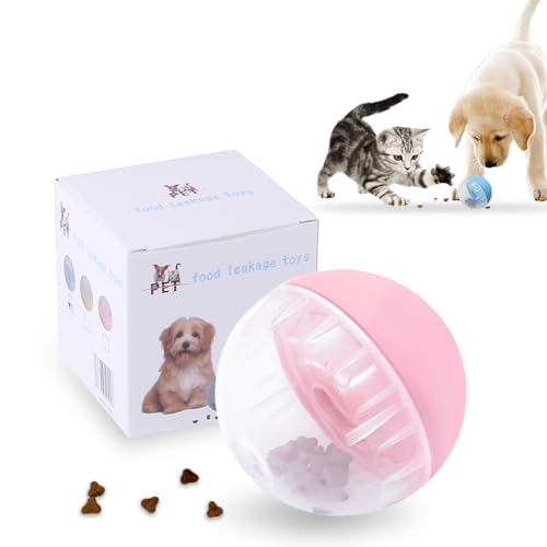 TORMEN Dog Treat Ball Toy, Pet Zone IQ Dispensing Interactive Food Dispenser Puzzle for Pets Adjustable Difficulty, Durable Leak-resistant Ball, Treat-Dispensing Toy for Exercise & Fun (Pink) von TORMEN