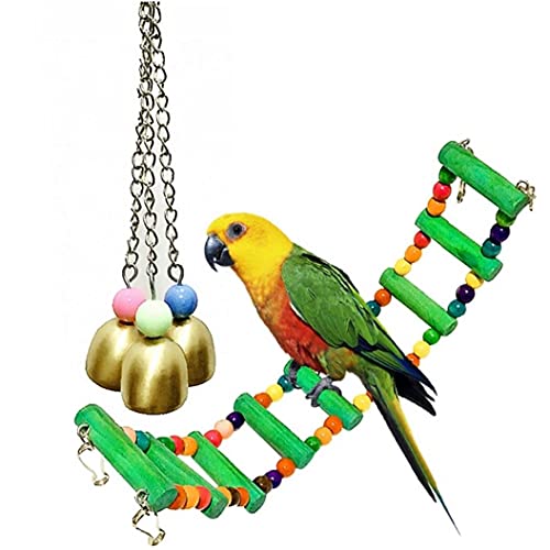 1 Stück Papageispielwaren Set Kletterleiter Seilbahnbrücke Spielzeug Und Große Glocken Hängende Spielzeug von TOSSPER