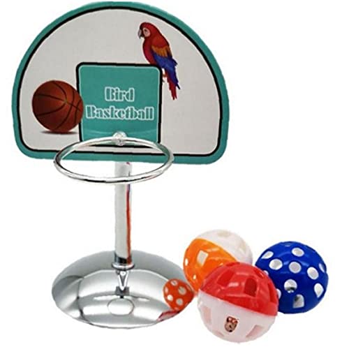 1set Pet Parrot Basketballkorb Props Sittich Glocken Balls Puzzle-Spiel Haustier-Vogel Chew Spielen Spielzeug Für Sittiche Birds Cockatiels von TOSSPER
