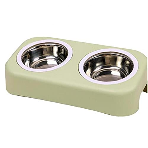 Doppel Pet Bowns Cat Water Feeder Edelstahl Haustier Trinkscheibe Hundefutter Fütterungsschüssel Kleine Haustier Produkte von TOSSPER