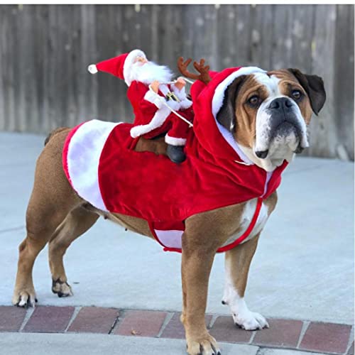 Laufen Santa Dog Kostüm Weihnachten Haustier Kleidung Hund Kleidung Party Kleidung Kleidung Pet Funny Festival Feiertag Outfit von TOSSPER
