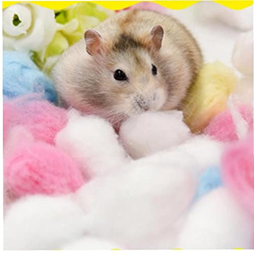 TOSSPER 100 Pcs Pet Hamster Wattebausch Winter-cage Warm Baumwolle Bunte Kleintier Nest Filling Supplies Zufällige Farbe von TOSSPER