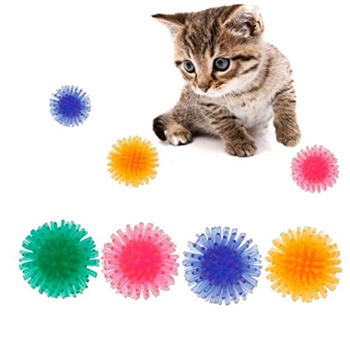 TOSSPER 5 Stücke Weiche Dauerhafte Übung Katze Spielzeug Floatable Ball Haustierspielzeug Ball Pet Cat Interaktives Spielzeug, Zufällige Farbe von TOSSPER