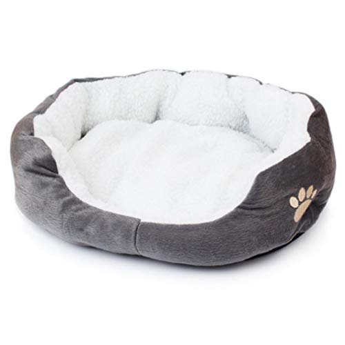 TOSSPER Hund Dimple Fleece Nisthöhle Rund Oval-Form-Haustier-Bett-Katze Warm Plüsch Hund Katze Weichen Korb Nest Mat Comfortable Pad von TOSSPER