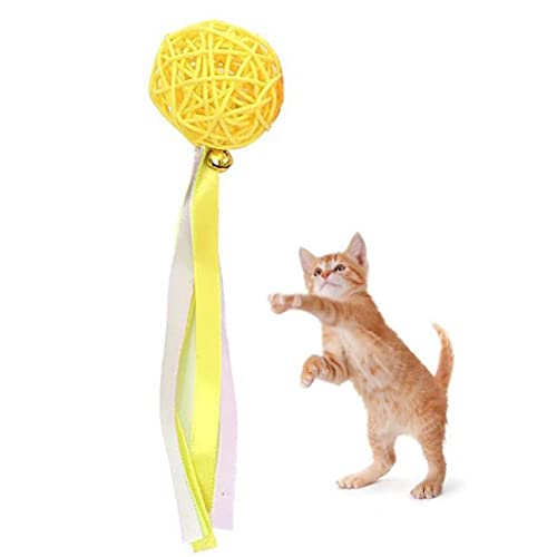 TOSSPER Katzen-Catnip-bälle Spielzeug-Ribbon-quietschender Ball Band-Schwanz-bunten Takraw-katzenkugeln Für Indoor-Katzen, Um Zu Fangen von TOSSPER