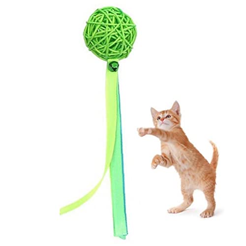 TOSSPER Katzen-Catnip-bälle Spielzeug-Ribbon-quietschender Ball Band-Schwanz-bunten Takraw-katzenkugeln Für Indoor-Katzen, Um Zu Fangen von TOSSPER