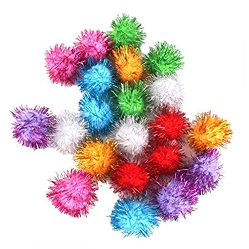 TOSSPER Lametta Pompons Bälle Katze Spielzeug Multicolor Pack Von 21 von TOSSPER