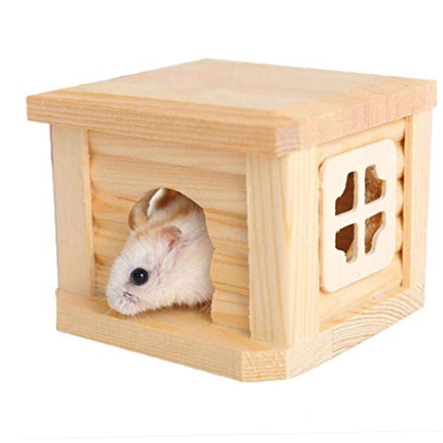 TOSSPER Log Farbe Hamster Maus Flat Top Eco Friendly Chalet Kleintiere Ratte Maus Hut Käfig 10.3 * 9.7 * 7.3cm von TOSSPER