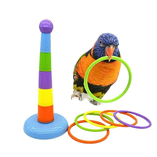 TOSSPER Papagei-Training Puzzle-stapel-Ringe Vogel-Intelligenz-Spielzeug Für Budgie-sittich-Cockatiel Conure-Lovebird Cockatoo von TOSSPER