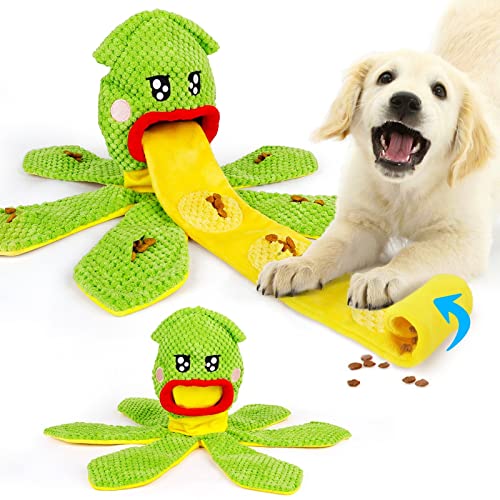 TOTARK Hundeschnüffelspielzeug für mittelgroße große Hunde, Tintenfisch, quietschendes Hundeleckerli-Puzzle-Spielzeug für die Futtersuche Instinkt-Training, langsames Füttern von TOTARK