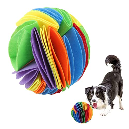 TOTITOM Hundeschnüffelball, Filztuch, interaktiver Hundeschnüffelball, Hundespielzeug, Schnüffelkissen für Stressabbau, Geruchstraining (20 cm) von TOTITOM