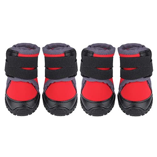 TOTITOM Red Dog Shoes, 4pcs Pet Dog Puppy Boots, Dog Shoes Non Slip Wear Resisting for Outdoor Activities, Like Climbing, Hiking, Running, Training (90) von TOTITOM