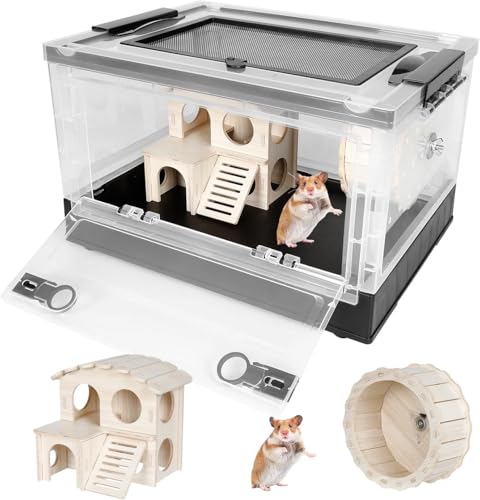 Hamster Rennmäuse Mäuse Käfig & Lebensräume Kleintierkäfig für Kaninchen Meerschweinchen Chinchillas mit Hamsterhaus und Laufrad Hamster Rennmäuse Mäuse Käfig & Lebensräume Kleintierkäfig für Kaninchen Meerschweinchen Chinchillas mit Hamsterhaus und Laufrad von TOTOOSE
