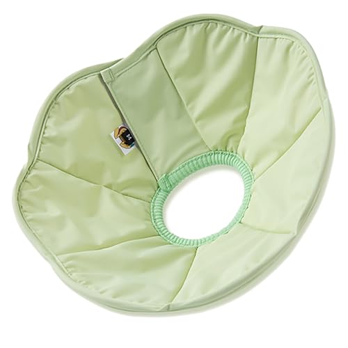 Touchdog Faltbares Hundekegelhalsband für Katzen und Hunde – Verstellbares, weiches Genesungshalsband mit wasserdichter PU-Beschichtung, leichtes Design, 24,5 cm breite Barriere (Grün, M) von TOUCHDOG
