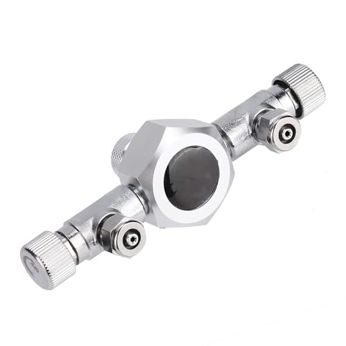 TOUISEDGI Aquarium CO2 Splitter Valve Fish Tank Multi Ways Distributor Split to Different Outlets and Anti-Slip Design for Precise Regulation of CO2 and Pressure Gauge Connector (2 Passes) von TOUISEDGI