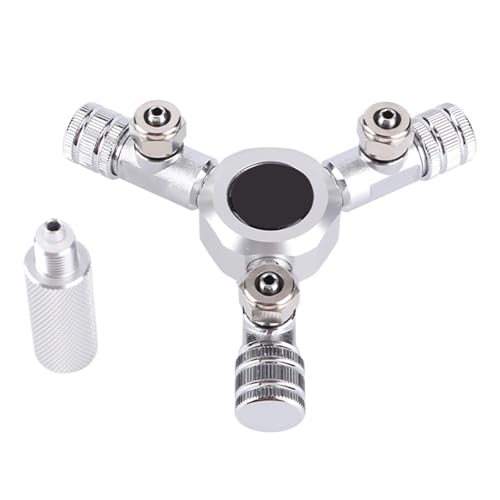 TOUISEDGI Aquarium CO2 Splitter Valve Fish Tank Multi Ways Distributor Split to Different Outlets and Anti-Slip Design for Precise Regulation of CO2 and Pressure Gauge Connector (3 Passes) von TOUISEDGI