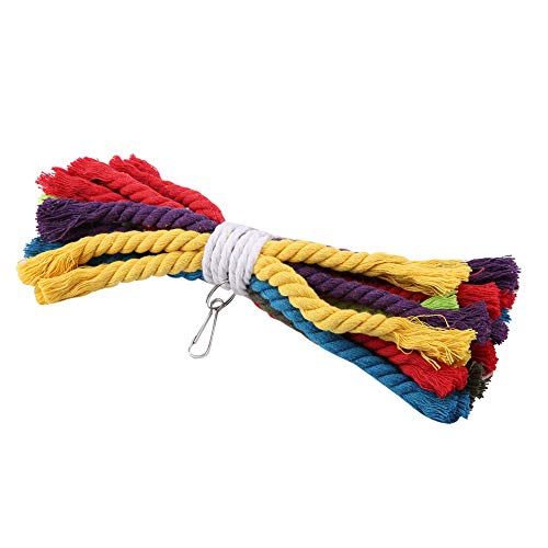 TOUISEDGI Pet Parrot Bite Chewing Toy Colorful Cotton Rope Hanging Bird Cage Toy for Bird Entertainment TOUISEDGI Pet Parrot Bite Chewing Toy Colorful Cotton Rope Hanging Bird Cage Toy for Bird Entertainment von TOUISEDGI