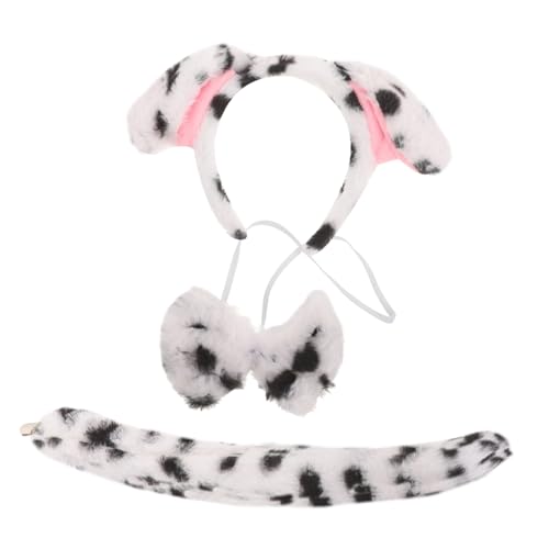 TOVINANNA 1 Satz Pudding -Hund -Stirnband -Set Für Ohr Zubehör Haarband Cosplay-hundekostüm Flauschiges Tierkostüm Cosplay-schwanzstütze Tier Stirnband Fliege Plüsch von TOVINANNA