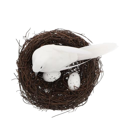 TOVINANNA 1satz Künstliches Vogelnest Mit Eiern Naturdeko Für Weihnachten Garten Realistische Dekoration Für Hochzeiten Fotorequisiten Und Outdoor-Events Inklusive Eier von TOVINANNA
