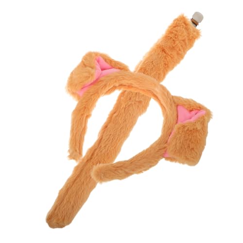TOVINANNA 1 Set Tierkopfbedeckungen Stirnbänder Hundestirnband Osterparty Haarbänder Tierhaarreifen Plüsch Hundekostüm Ohren Osterstirnband Für Mädchen Cartoon Haarbänder Orange von TOVINANNA