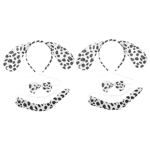 TOVINANNA 2Sätze Hundeohren Stirnband Fliege Dalmatiner Kostüm für Halloween und Maskeraden für Erwachsene Requisiten für Cosplay von TOVINANNA