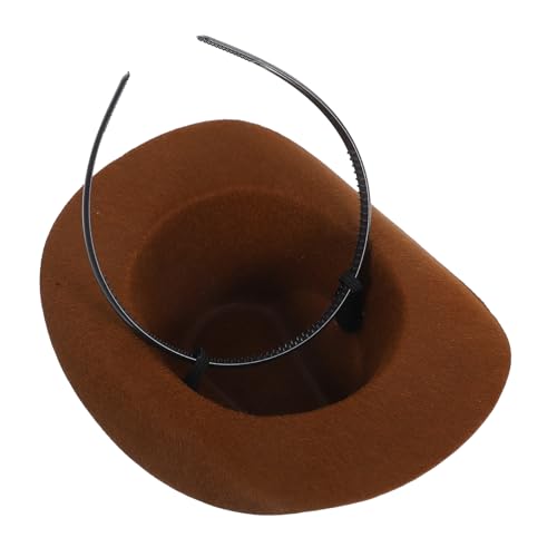TOVINANNA Mini Cowboy Hut Haarschmuck für Haustiere Stylischer Western Kostüm Haarreif für Partys Zubehör für Katzen Perfektes Accessoire für Geburtstagsfeiern Themenveranstaltungen von TOVINANNA
