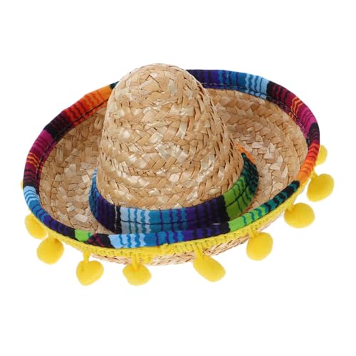 TOVINANNA Mini Mexikanischer Sombrero Hut für Haustiere Niedliche Haaraccessoires für Frauen Fiesta Party Dekorationen Mexikanisches Kostüm Hut für Katzen TOVINANNA Mini Mexikanischer Sombrero Hut für Haustiere Niedliche Haaraccessoires für Frauen Fiesta Party Dekorationen Mexikanisches Kostüm Hut für Katzen von TOVINANNA