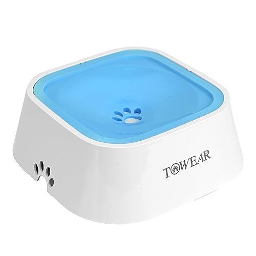 No Splash Hundenapf mit schwimmender Scheibe, 1,5 l, langsames Trinken, Anti-Überlauf, Anti-Ersticken, kein Verschütten, Haustier-Wassernapf für Hunde, Katzen, Welpen, Kätzchen, Himmelblau von TOWEAR