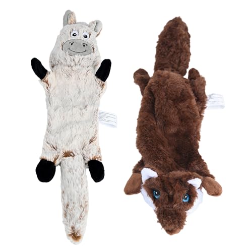 Quietschendes Plüsch-Hundespielzeug gegen Langeweile, kein gefüllter Wolf, weiches Hundespielzeug für kleine, mittelgroße und große Hunde, langlebiges Kauspielzeug, niedliche Tiere, Welpenspielzeug, von TOWEAR