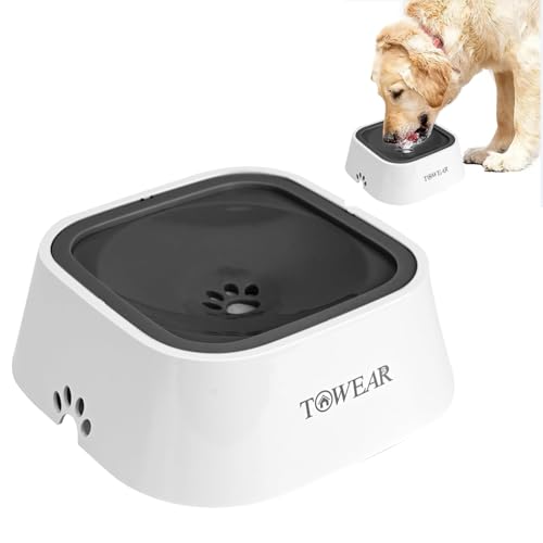 Wassernapf für Hunde mit schwimmender Scheibe, 1,5 l, langsames Trinken, Anti-Überlauf, Anti-Ersticken, kein Verschütten, Wassernapf für Hunde, Katzen, Welpen, Kätzchen, Schwarz Wassernapf für Hunde mit schwimmender Scheibe, 1,5 l, langsames Trinken, Anti-Überlauf, Anti-Ersticken, kein Verschütten, Wassernapf für Hunde, Katzen, Welpen, Kätzchen, Schwarz von TOWEAR