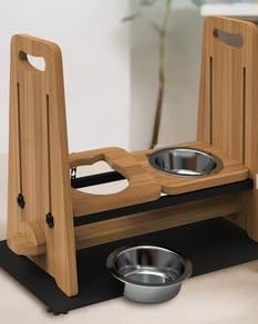 Verstellbare Höhe & 4 Neigungswinkel, zusammenklappbarer Futternapf für Haustiere mit Futternäpfen für mittelgroße Hunde, rutschfest & einfache Lagerung (M) von TOWEAR