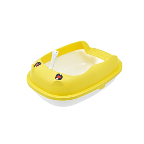 Katzentoilette Katzentoilette mit Streuschaufel, spritzwassergeschützte Katzentoilette, abnehmbar, leicht zu reinigen Leicht zu Reinigen Katzentoilette (Color : Yellow, S von TOWINE