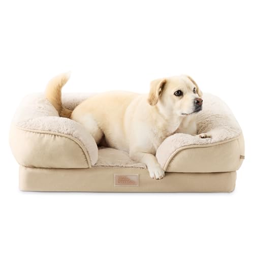 TOWN & COUNTRY EVERYDAY CuddleTown Haustierbett, bequemes, solides Nackenrolle, stützender und beruhigender Eierkisten-Schaumstoff, wasserabweisend, rutschfeste Unterseite, maschinenwaschbarer Bezug, von TOWN & COUNTRY EVERYDAY