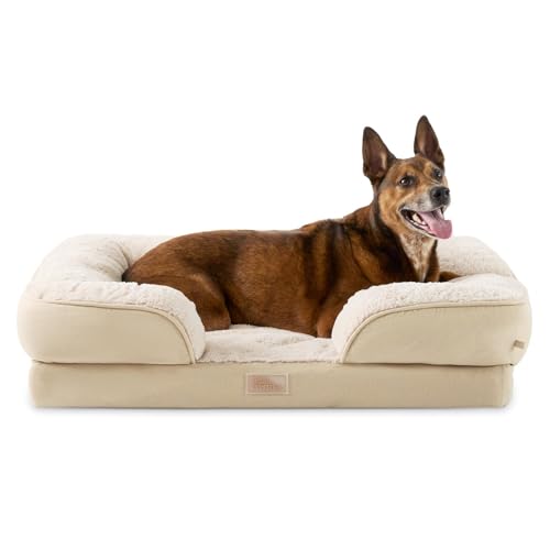 TOWN & COUNTRY EVERYDAY CuddleTown Haustierbett, bequemes, solides Nackenrolle, stützender und beruhigender Eierkisten-Schaumstoff, wasserabweisend, rutschfeste Unterseite, maschinenwaschbarer Bezug, von TOWN & COUNTRY EVERYDAY