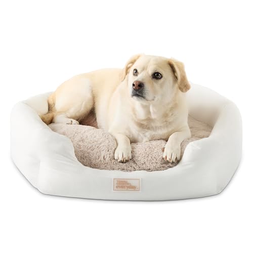 TOWN & COUNTRY EVERYDAY CuddleTown Haustierbett aus Leinenimitat, bequem, gemütlich, stützend und beruhigend, Eierkisten-Schaumstoff, wasserabweisend, rutschfeste Unterseite, maschinenwaschbarer von TOWN & COUNTRY EVERYDAY