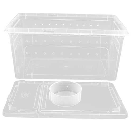 TOYANDONA Reptilien Fütterungsbox aus Transparente Zuchtbox für Eidechsen Schlangen und Schildkröten Leichter und Praktischer Futterbehälter für Klettertiere mit Großem von TOYANDONA