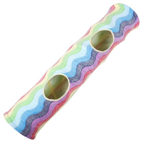 1Stück Katzen Tunnelspielzeug mit Regenbogenmuster und Langlebig Interaktives Katzenspielzeug für Indoor Katzen und Verstecken von TOYANDONA