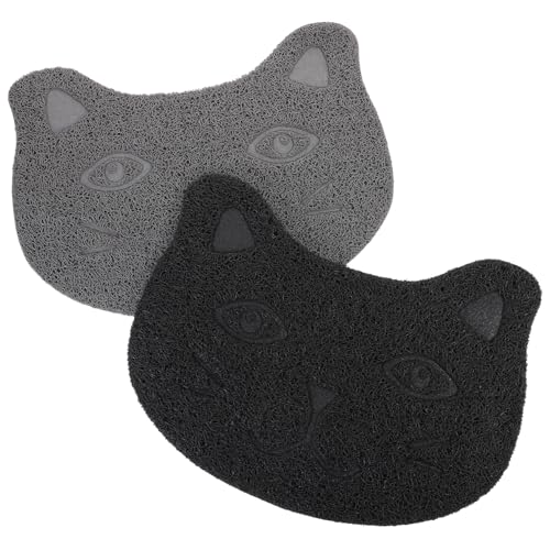 2 Stück Katzenstreu Matte Teilig Haustier für Katzen rutschfest Langlebig für Futter und Katzentoiletten 2 Stück Katzenstreu Matte Teilig Haustier für Katzen rutschfest Langlebig für Futter und Katzentoiletten von TOYANDONA