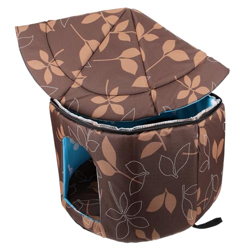 Schlafnest Wärmendes Katzenhaus Abnehmbares Halbgeschlossenes Katzenbett für Drinnen und Draußen für Katzen und Kleine Wetterfestes Design für Garten von TOYANDONA
