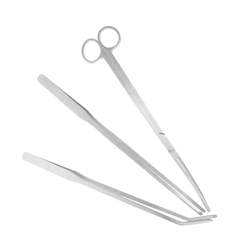 TOYANDONA 1 Satz Aquarium Werkzeugsatz Teiliges Set mit Geraden und Gebogenen Pinzetten Schere und Spatel für Aquarienpflege für Pflanzen und Dekorationspflege von TOYANDONA