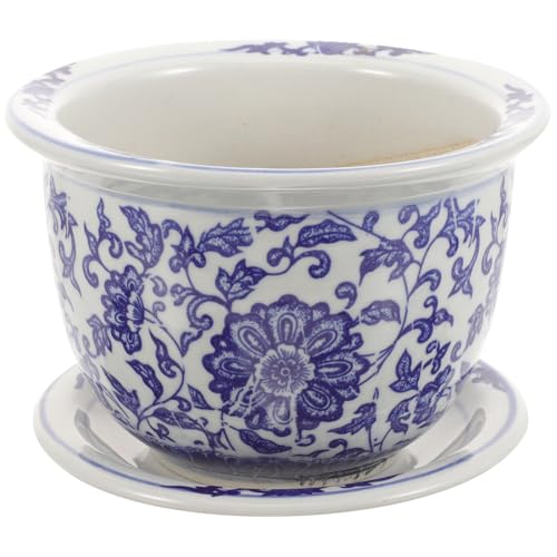 TOYANDONA 1 Satz Blau-weißer Blumentopf Aus Porzellan Blumentopf Im Freien Pflanzen Töpfe Ton Pflanzentopf Sukkulenter Topf Tablett Töpfe Für Pflanzen Anlage Keramik TOYANDONA 1 Satz Blau-weißer Blumentopf Aus Porzellan Blumentopf Im Freien Pflanzen Töpfe Ton Pflanzentopf Sukkulenter Topf Tablett Töpfe Für Pflanzen Anlage Keramik von TOYANDONA
