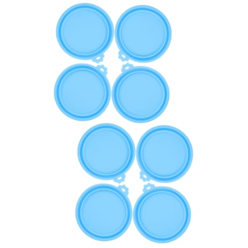 TOYANDONA 1 Satz Dosendeckel Für Hundefutter Frischhaltedeckel Wiederverwendbare Dosenabdeckungen Himmelblau Für Dosen Luftdicht Und Flexibel 4 Stück von TOYANDONA