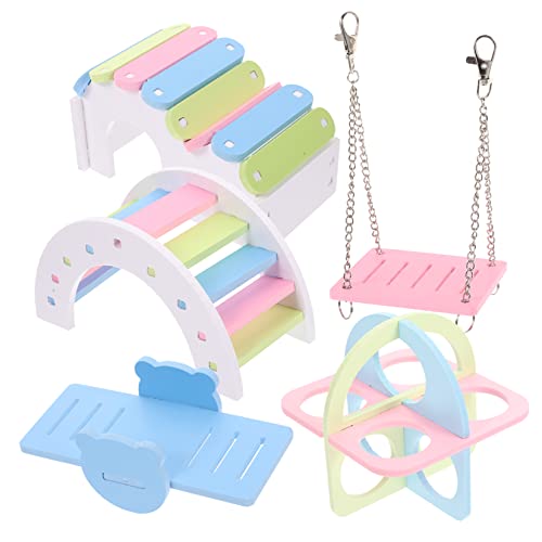 TOYANDONA 1 Satz Hamster Teiliges Fitness Training für Meerschweinchen Kreatives Versteck und Lustiges Spielhaus mit Schaukel Brücke und Wippe für Kleintiere TOYANDONA 1 Satz Hamster Teiliges Fitness Training für Meerschweinchen Kreatives Versteck und Lustiges Spielhaus mit Schaukel Brücke und Wippe für Kleintiere von TOYANDONA