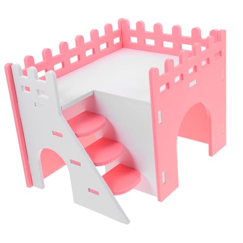TOYANDONA 1 Satz Hamster Versteckhaus mit Rampe Rosa für Kleintiere Mehrzweck Haus für Hamster und Chinchillas Langlebig und Sicher Dekoratives Zubehör für Käfige von TOYANDONA